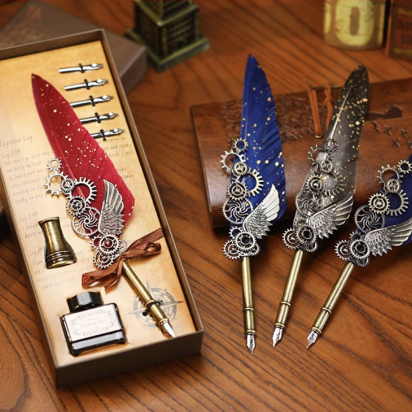 Vintage Feather Pen Wizard Feather Pen Retro Feather Pen Set with Ink