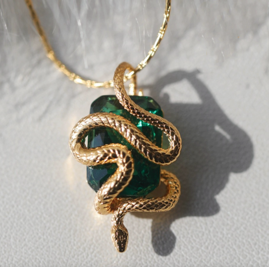 Legacy of Wizardry: Basilisk Nagini Serpent Pendant - 18K Gold Plated