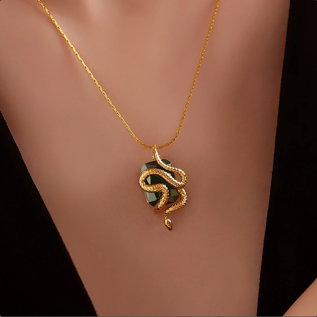 Legacy of Wizardry: Basilisk Nagini Serpent Pendant - 18K Gold Plated