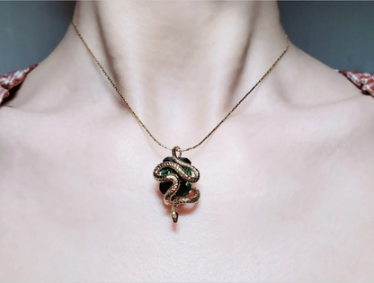 Legacy of Wizardry: Basilisk Nagini Serpent Pendant - 18K Gold Plated