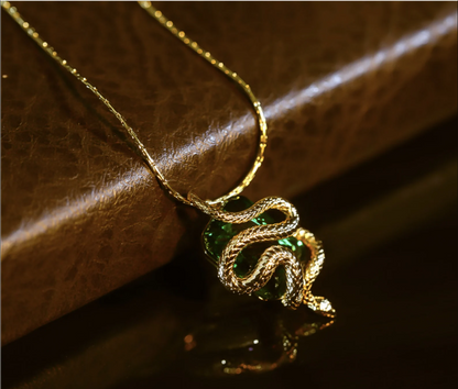 Legacy of Wizardry: Basilisk Nagini Serpent Pendant - 18K Gold Plated