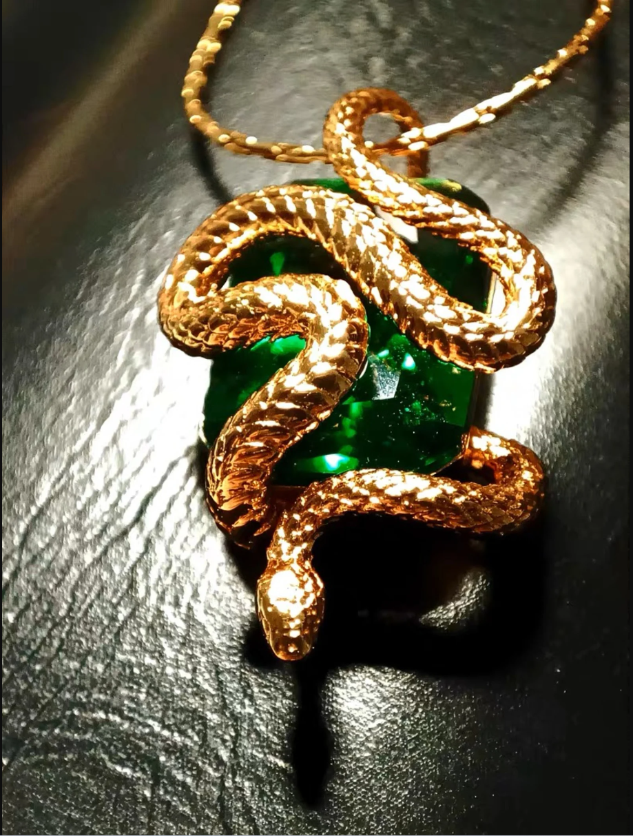 Legacy of Wizardry: Basilisk Nagini Serpent Pendant - 18K Gold Plated