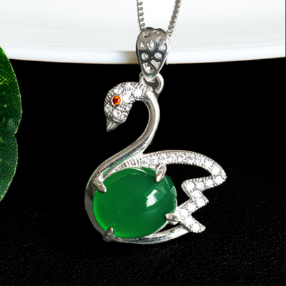 Elegant Swan Jade Pendant- The Love of Graceful Swan