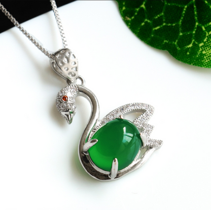 Elegant Swan Jade Pendant- The Love of Graceful Swan