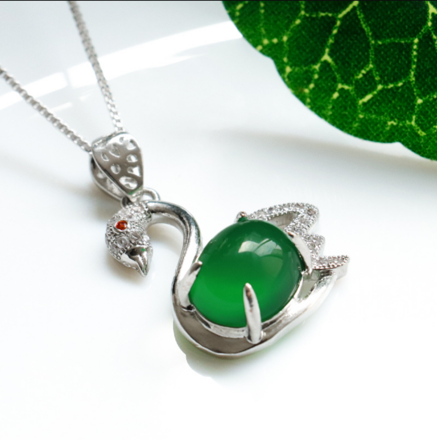 Elegant Swan Jade Pendant- The Love of Graceful Swan