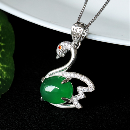 Elegant Swan Jade Pendant- The Love of Graceful Swan