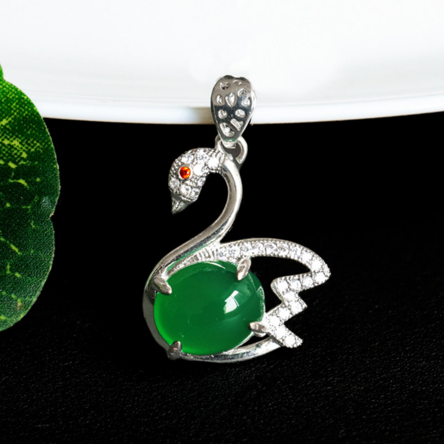 Elegant Swan Jade Pendant- The Love of Graceful Swan