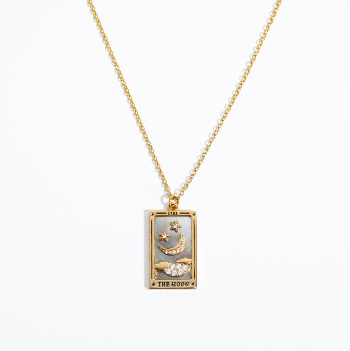 Gold Plated Vintage Tarot Cards Oil Paint Necklace