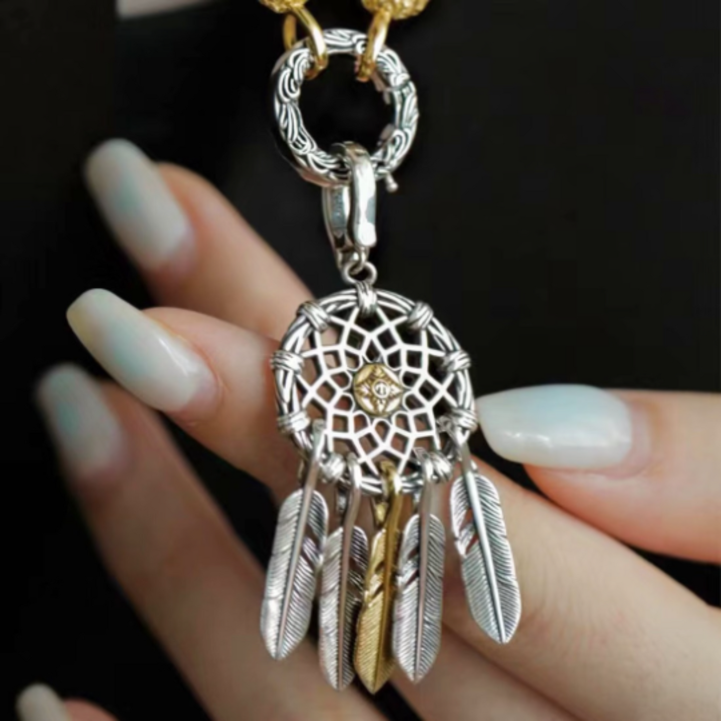 Antique Feathered Dreamweb Pendant