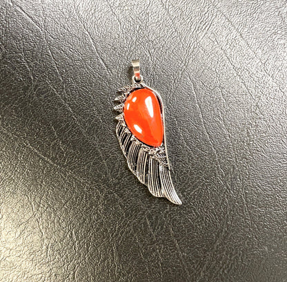 Celestial Angel Wing Gemstone Pendant