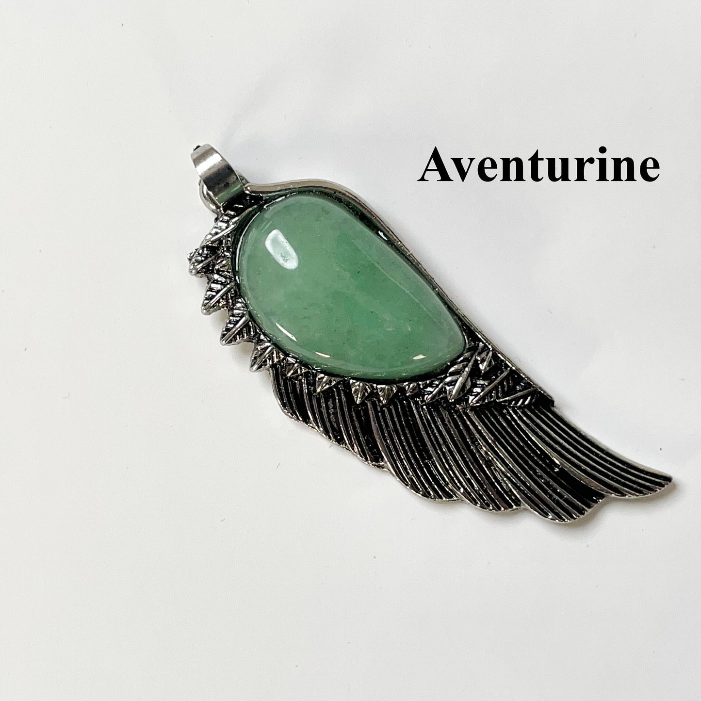 Celestial Angel Wing Gemstone Pendant