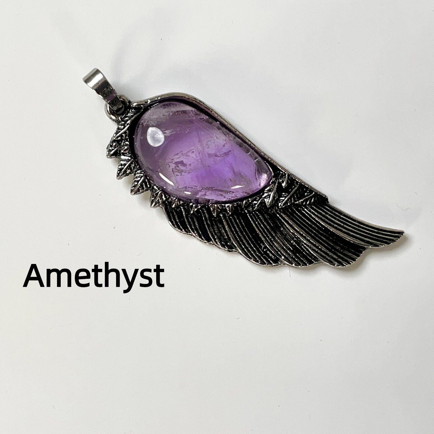 Celestial Angel Wing Gemstone Pendant